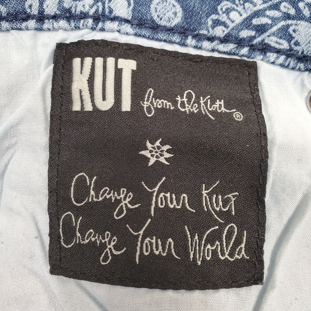 Kut From The Kloth Jeans Eva Boho Paisley Printed Denim Ankle Skinny Festival - Picture 3 of 16